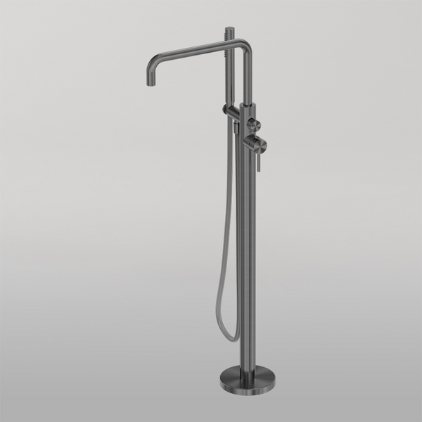 Nero Zen Freestanding Bath Mixer With Outdoor Shower Hose Graphite