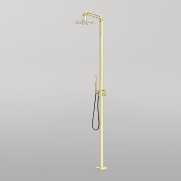 Nero Zen Outdoor Freestanding Shower Column Brushed Gold