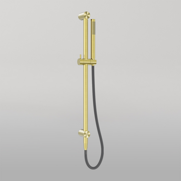 Nero Zen Shower Rail With Outdoor Shower Hose Brushed Gold