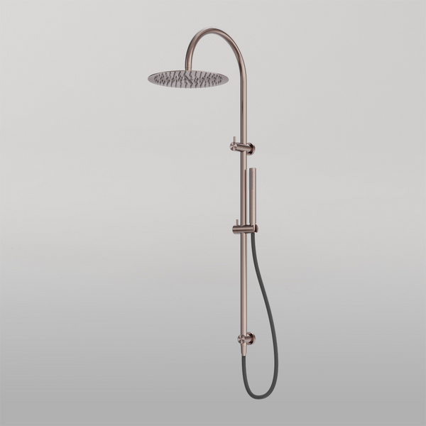Nero Zen Twin Shower With Outdoor Shower Hose Brushed Bronze