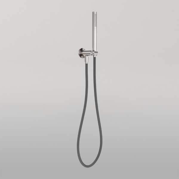 Nero Zen Shower On Bracket With Outdoor Shower Hose Brushed Nickel