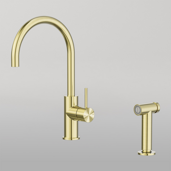 Nero Zen Kitchen Mixer With Hand Spray Brushed Gold
