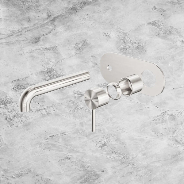 Nero Zen SS316L Wall Basin/Bath Mixer 185mm Spout (Trim Kit Only) Brushed Nickel