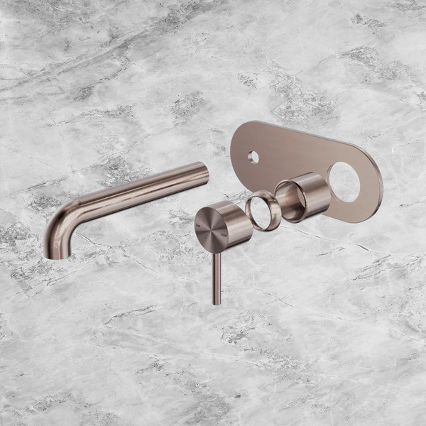Nero Zen SS316L Wall Basin/Bath Mixer 185mm Spout (Trim Kit Only) Brushed Bronze