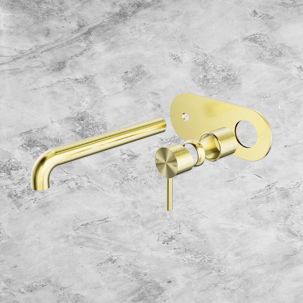 Nero Zen SS316L Wall Basin/Bath Mixer 230mm Spout (Trim Kit Only) Brushed Gold