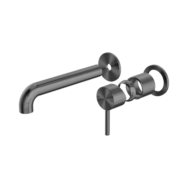 Nero Zen SS316L Wall Basin/Bath Mixer Separate Back Plate 185mm Spout (Trim Kit Only) Graphite