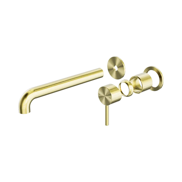 Nero Zen SS316L Wall Basin/Bath Mixer Separate Back Plate 230mm Spout (Trim Kit Only) Brushed Gold