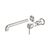 Nero Zen SS316L Wall Basin/Bath Mixer Separate Back Plate 230mm Spout (Trim Kit Only) Brushed Nickel