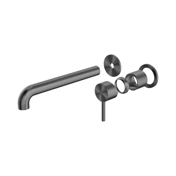Nero Zen SS316L Wall Basin/Bath Mixer Separate Back Plate 230mm Spout (Trim Kit Only) Graphite