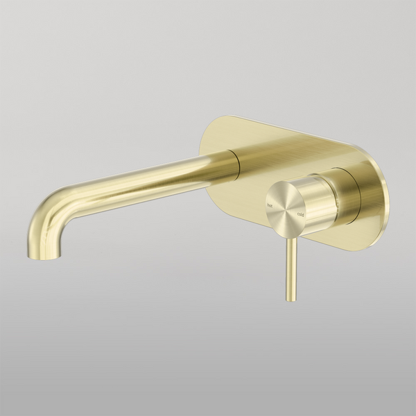 Nero Zen Wall Basin/Bath Mixer 230mm Spout Brushed Gold