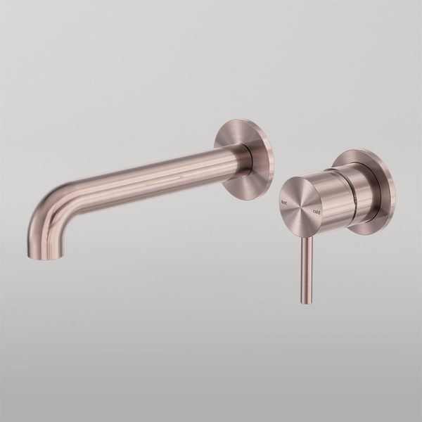 Nero Zen Wall Basin/Bath Mixer Separate Back Plate 185mm Spout Brushed Bronze