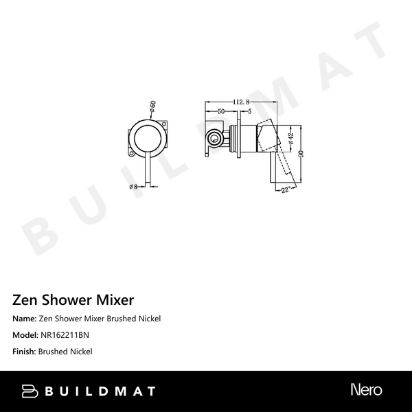 Nero Zen Shower Mixer Brushed Nickel