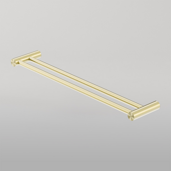 Nero Zen Double Towel Rail 800mm Brushed Gold