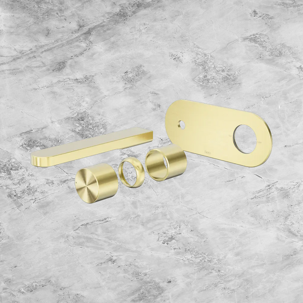 Nero Pure SS316L Progressive Wall Basin/Bath Mixer (Trim Kit Only) Brushed Gold