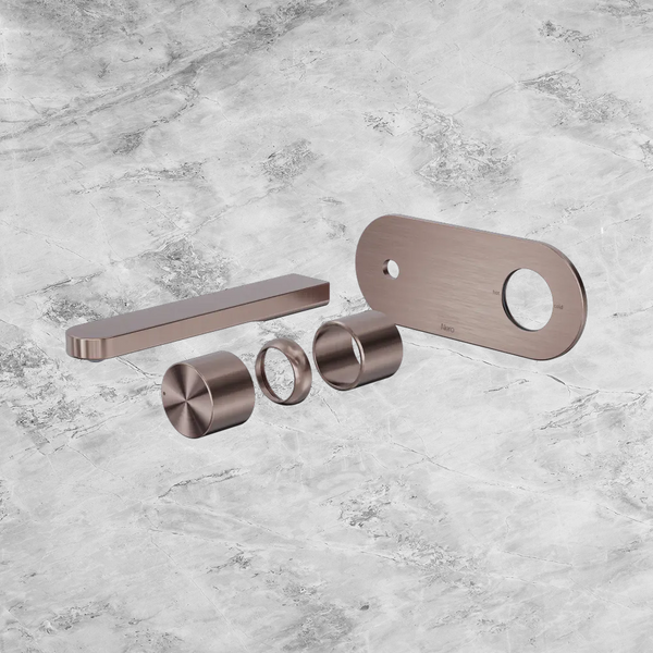 Nero Pure SS316L Progressive Wall Basin/Bath Mixer (Trim Kit Only) Brushed Bronze