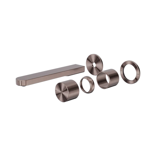 Nero Pure SS316L Progressive Wall Basin/Bath Mixer Separate Back Plate (Trim Kit Only) Brushed Bronze