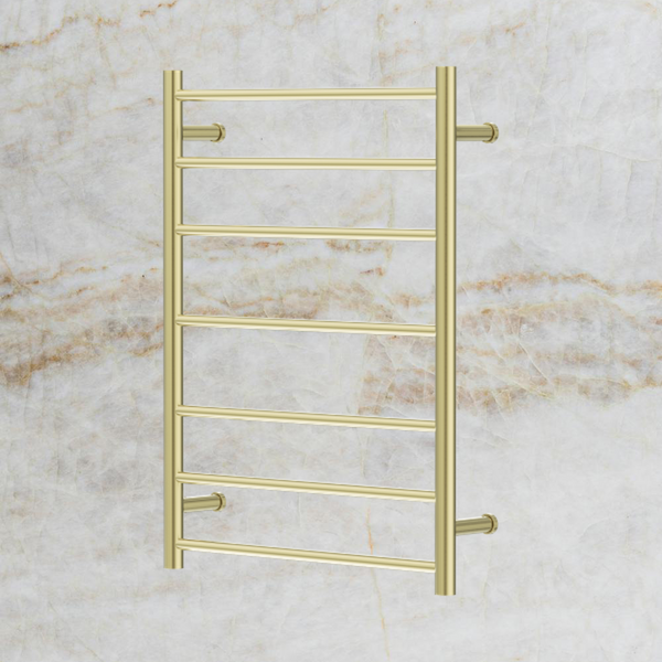 Nero Mecca 12V 7 Bar Heated Towel Ladder Brushed Gold