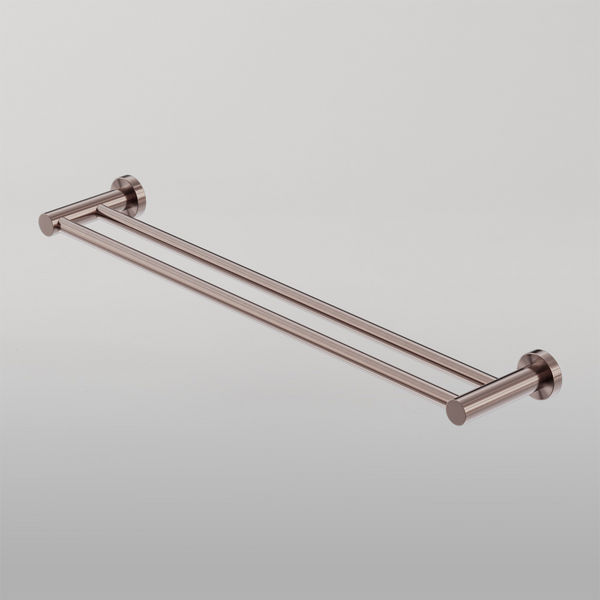 Nero Mecca Double Towel Rail 600mm Brushed Bronze