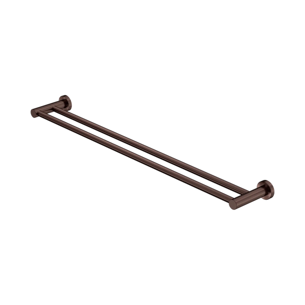 Nero Mecca Double Towel Rail 800mm Rome Bronze