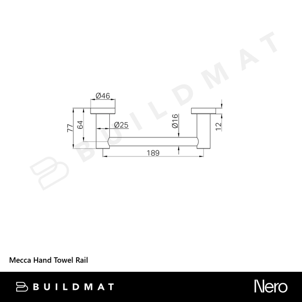 Nero Mecca Hand Towel Rail Rome Bronze