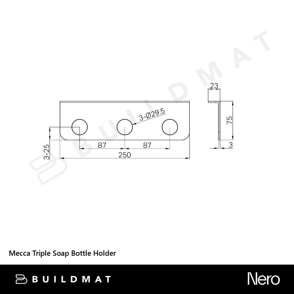 Nero Mecca Triple Soap Bottle Holder Matte White