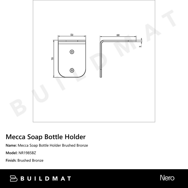 Nero Mecca Soap Bottle Holder Brushed Bronze