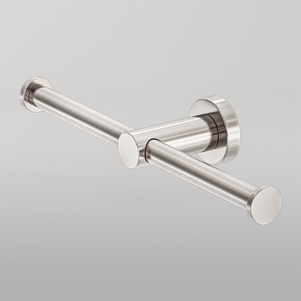 Nero Mecca Double Toilet Roll Holder Brushed Nickel