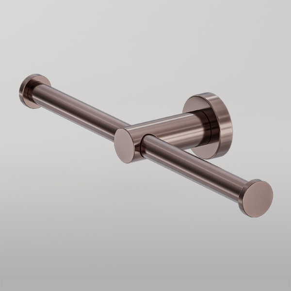 Nero Mecca Double Toilet Roll Holder Brushed Bronze