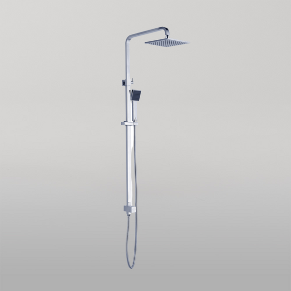 Nero Square Twin Shower Bottom Inlet Chrome