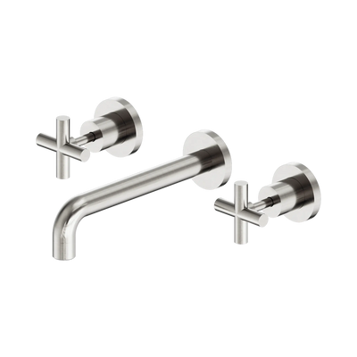 Nero X Plus Wall Basin Set 215mm Brushed Nickel