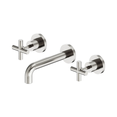 Nero X Plus Wall Basin Set 180mm Brushed Nickel