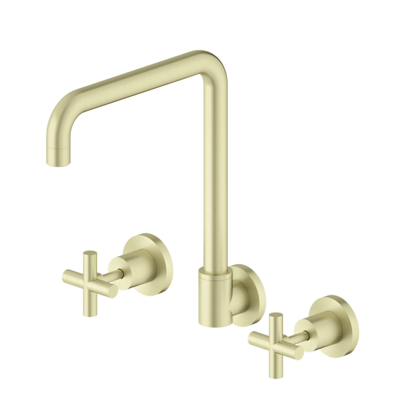 Nero X Plus Wall Kitchen Set Swivel Spout Brushed Gold