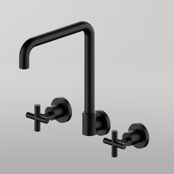 Nero X Plus Wall Kitchen Set Swivel Spout Matte Black