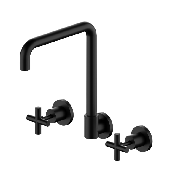 Nero X Plus Wall Kitchen Set Swivel Spout Matte Black
