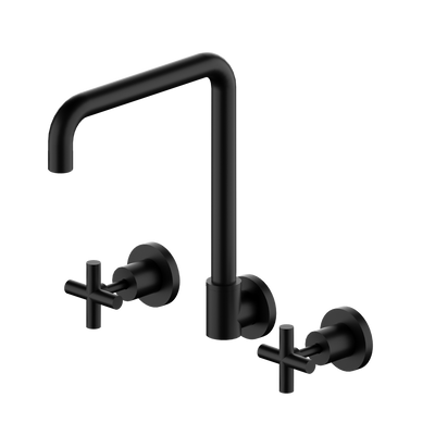 Nero X Plus Wall Kitchen Set Swivel Spout Matte Black
