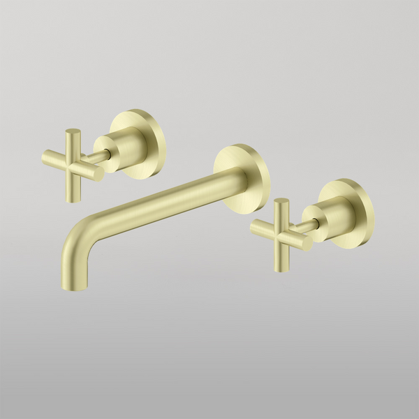 Nero X Plus Wall Basin Set 215mm Brushed Gold