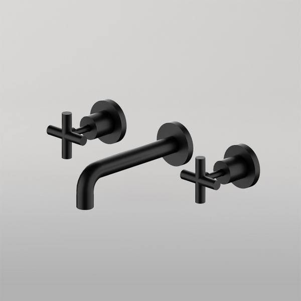 Nero X Plus Wall Basin Set 215mm Matte Black