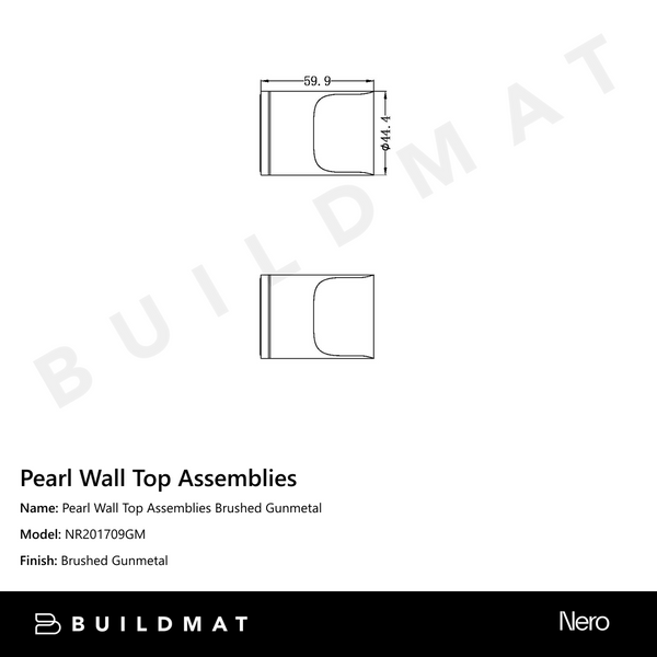 Nero Pearl Wall Top Assemblies Gunmetal