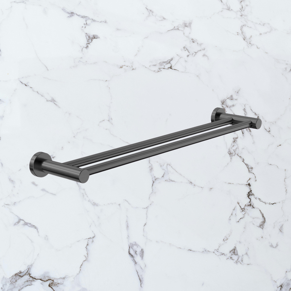 Nero Dolce II Double Towel Rail 600mm Gunmetal