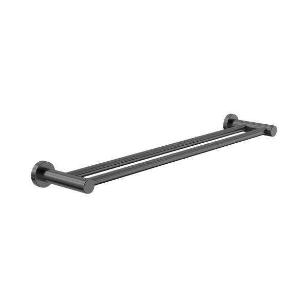 Nero Dolce II Double Towel Rail 600mm Gunmetal