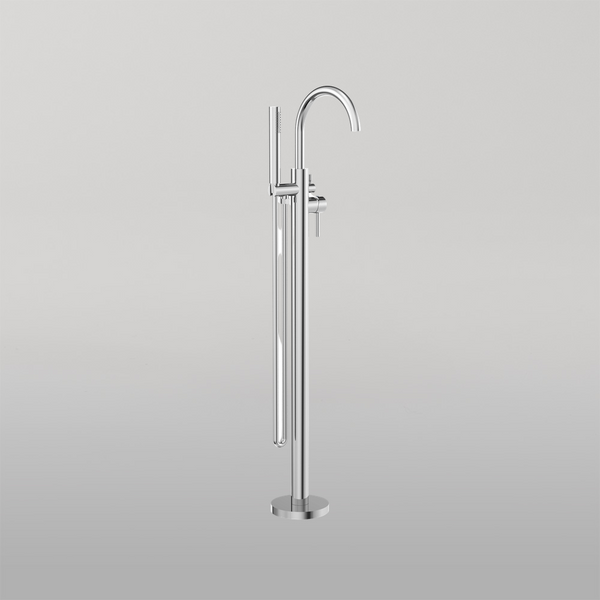 Nero Mecca Round Freestanding Mixer With Hand Shower Chrome