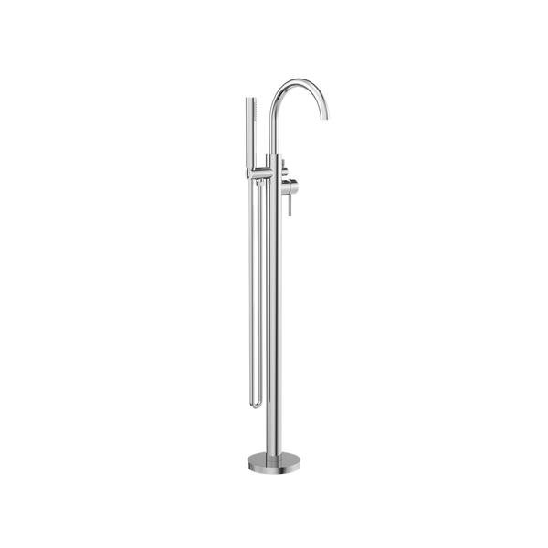 Nero Mecca Round Freestanding Mixer With Hand Shower Chrome