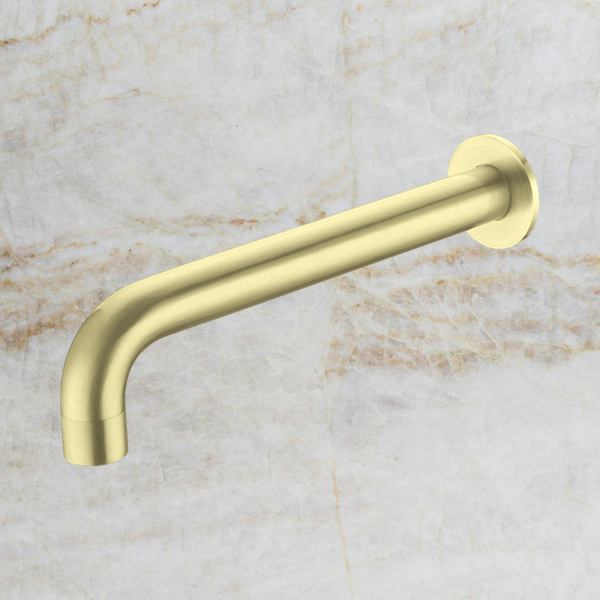 Nero Kara Wall Basin Set Spout Only 180mm Brushed Gold