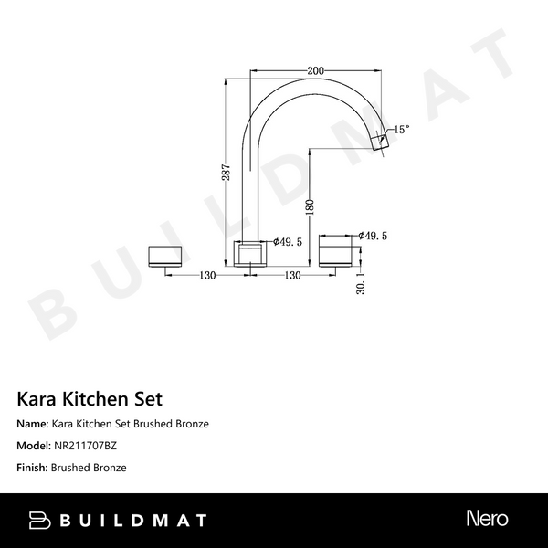 Nero Kara Kitchen Set Brushed Bronze