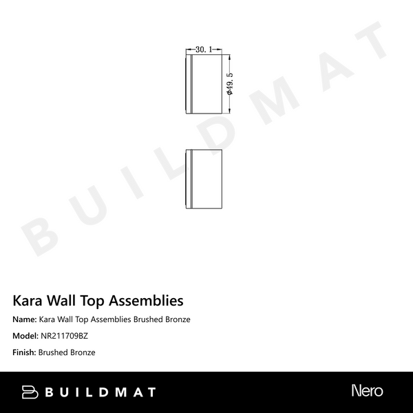 Nero Kara Wall Top Assemblies Brushed Bronze