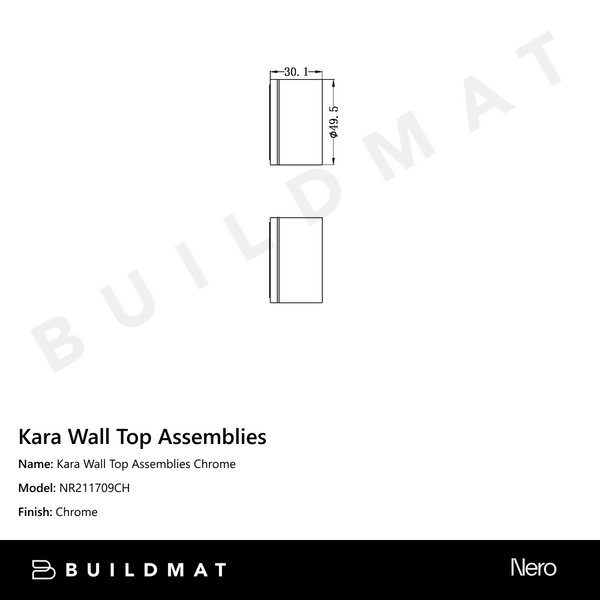 Nero Kara Wall Top Assemblies Chrome