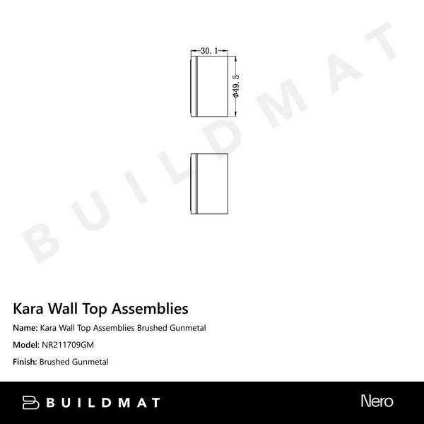 Nero Kara Wall Top Assemblies Gun Metal