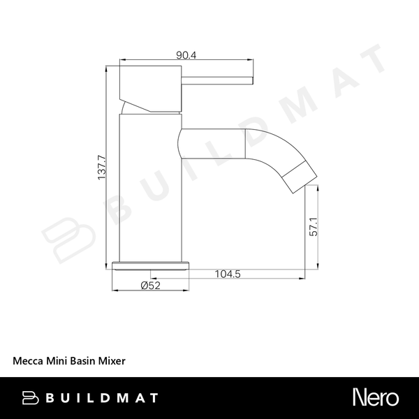 Nero Mecca Mini Basin Mixer Gunmetal