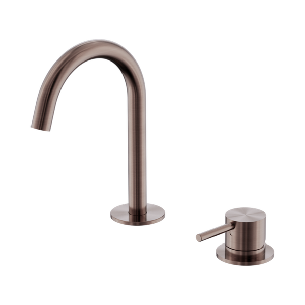 Nero Mecca Hob Basin Mixer Set Arc Spout Brushed Bronze