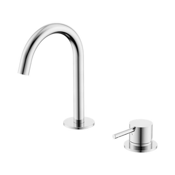 Nero Mecca Hob Basin Mixer Set Arc Spout Chrome